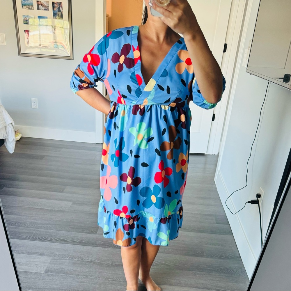 Colorful and floral dress